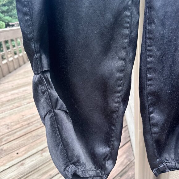 Vintage Barbara Lesser Cropped High-Rise Satin Black Pants - Picture 6 of 8